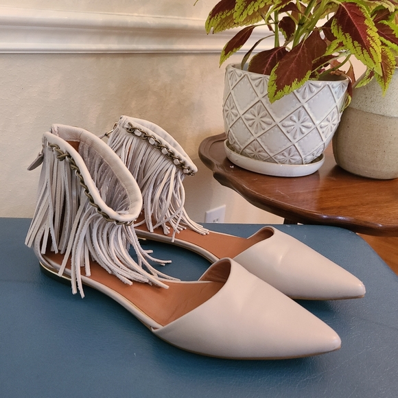 Rebecca Minkoff Shoes - REBECCA MINKOFF Fringe Pointed Toe Flats - 9